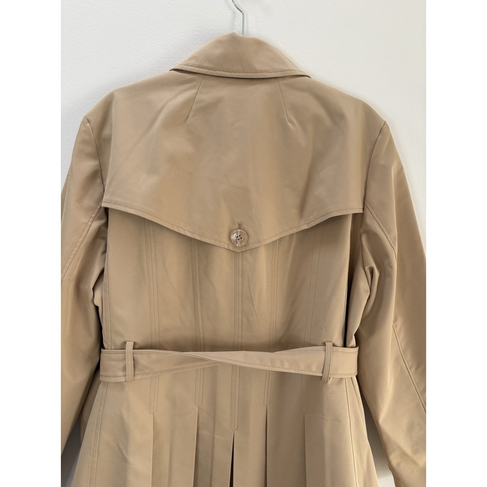 NWT Kate Spade Trench Coat Tan Carmel Classic Pleated Back Skirt Size Woman XXL - Picture 8 of 14